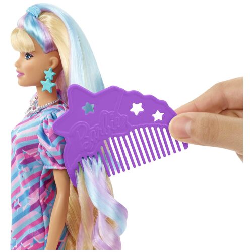 Barbie Totally Hair - Ultra Chevelure 1 Thème Étoiles - Poupée Mannequin - 3 ans et +