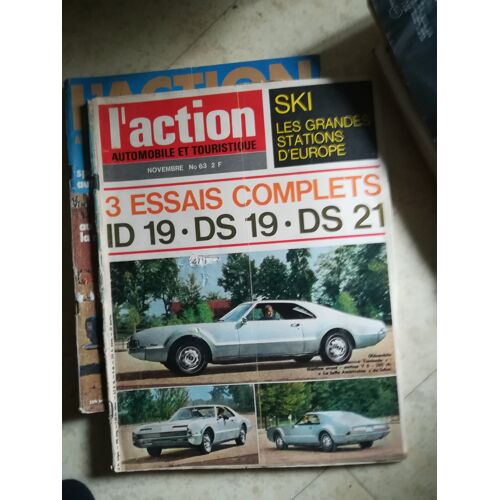 Action Automobile 63 De 1965 Salon Paris,Citroen Id19,Ds19,Ds21,Triumph Spitfire Mk2,Austin Healey Sprite Mk3,Simca 1000 Coupe,