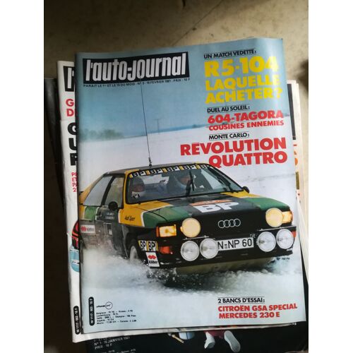 Auto Journal 3 De 1981 Tagora Dt,Peugeot 604,Peugeot 104z,Renault 5,Mercedes 230e Auto,Dakar,Citroen Gsa Special 5v,Boheme 380 Lc,Arnoux,Audi Quattro,Monte Carlo