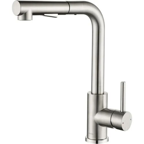 Robinet de Cuisine LakeBayMZC avec Douchette Extensible, 360° Rotatif, Double Jet, Acier Inoxydable 304 Brossé.