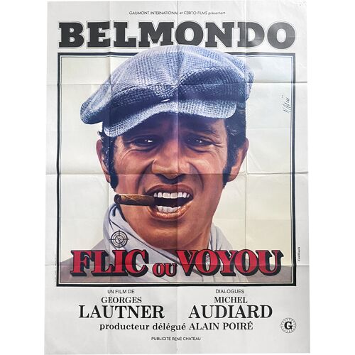 Flic Ou Voyou - Affiche De Cinéma Pliée - Format 120x160 Cm - De Georges Lautner Avec Jean-Paul Belmondo, Marie Laforêt, Georges Géret, Michel Galabru - 1978