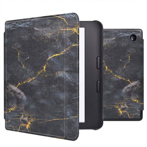 imoshion Design Slim Hard Sleepcover avec support Kobo Libra 2 / Tolino Vision 6 Black Marble