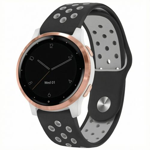 imoshion Bracelet sport en silicone Connexion universelle 18 mm Black / Grey