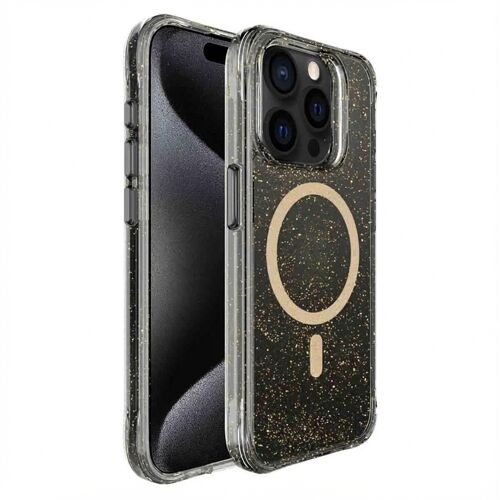 imoshion Coque arrière Transparente Pailletée avec MagSafe iPhone 15 Pro Doré