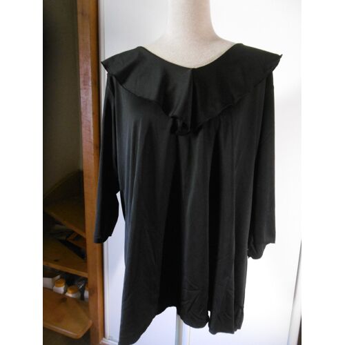 Blouse Stretch Noire Fluide T 50 52