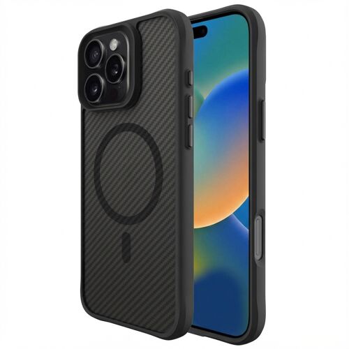 imoshion Rugged Hybrid Carbon Case avec MagSafe iPhone 16 Pro Max Noir