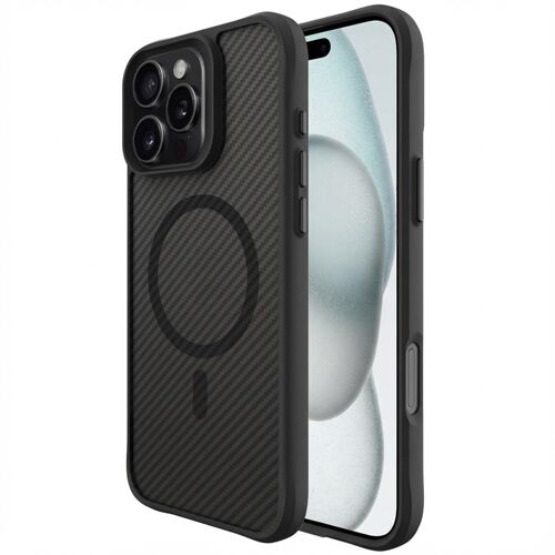 imoshion Rugged Hybrid Carbon Case avec MagSafe iPhone 16 Pro Noir