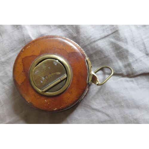 Ancien Décamètre Cuir Ruban Tissu/7