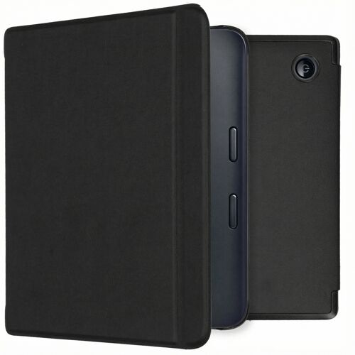 imoshion Étui de liseuse portefeuille Slim Hard Kobo Libra 2 / Tolino Vision 6 Noir