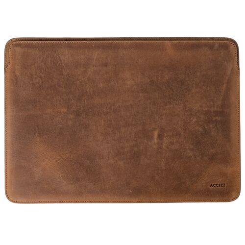 Accezz Leather Pochette ordinateur MacBook 13 pouces Cognac