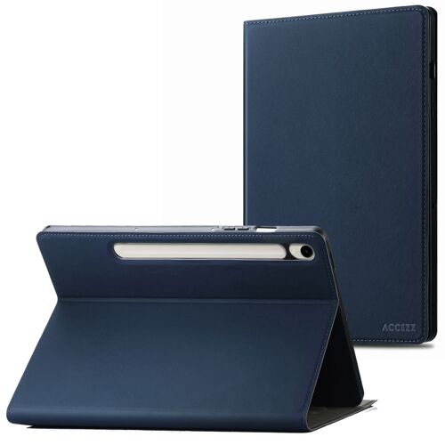 Accezz Coque tablette Classic Samsung Galaxy Tab S10 Ultra / Tab S9 Ultra Bleu foncé