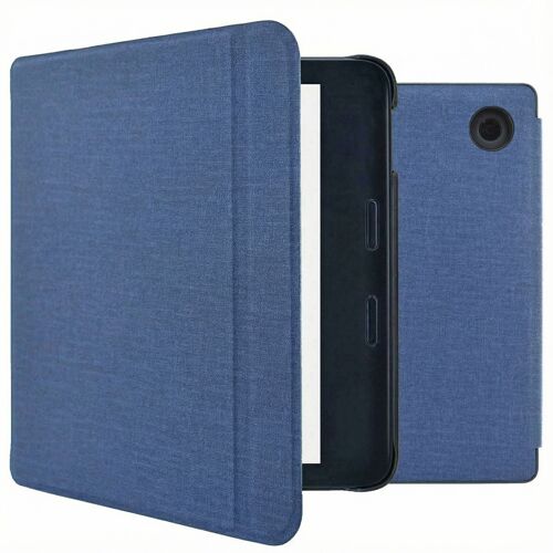 imoshion Étui de liseuse portefeuille Canvas Sleepcover avec support Kobo Libra 2 / Tolino Vision 6 Bleu foncé