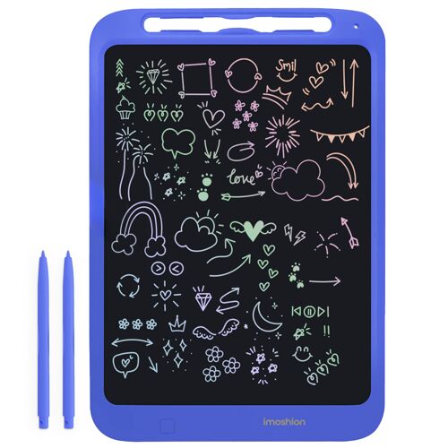 imoshion Tablette de dessin LCD pour enfants Avec écran couleur et 2 stylos Cobalt Blue
