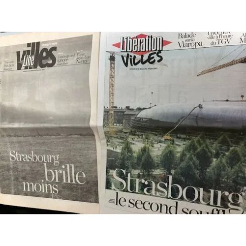 Strasbourg : 2 Encarts Libé Villes (Libération) Du 22/05/05 : Strasbourg Brille Moins, 16 P. & Du 23/06/07 : Strasbourg, Le Second Souffle, 12 P.