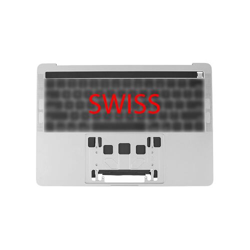 Coque supérieure Suisse deux ports pour MacBook Pro 13" Retina Touch Bar (A2159, 2019), Argent