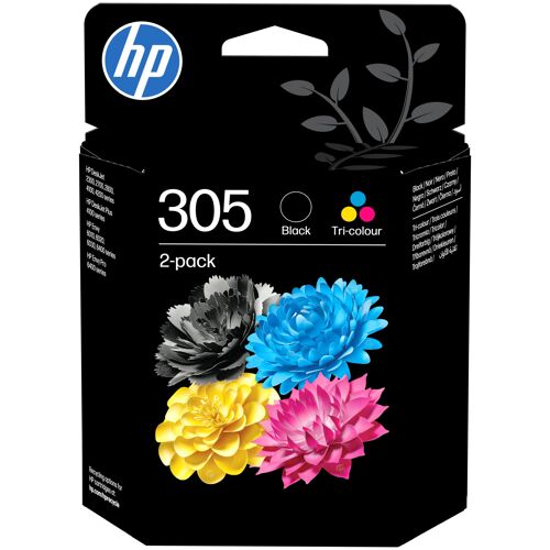 HP 305 (6ZD17AE) Pack de 2 cartouches d'encre authentiques 3 couleurs, noir