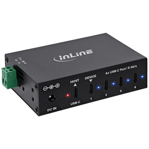 InLine 35396D hub & concentrateur 2 x USB 3.2 Gen 1 (3.1 Gen 1) Type-B 5000 Mbit/s Noir