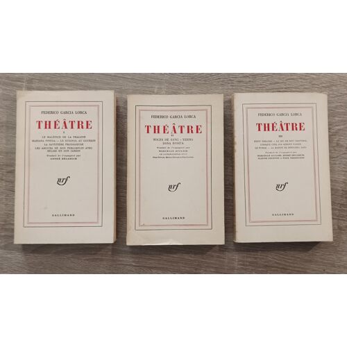 Théâtre De Frederico Garcia Lorca / En 3 Volumes / Nrf Gallimard / T.1 1973, T.2 1963 Et T.3 1968