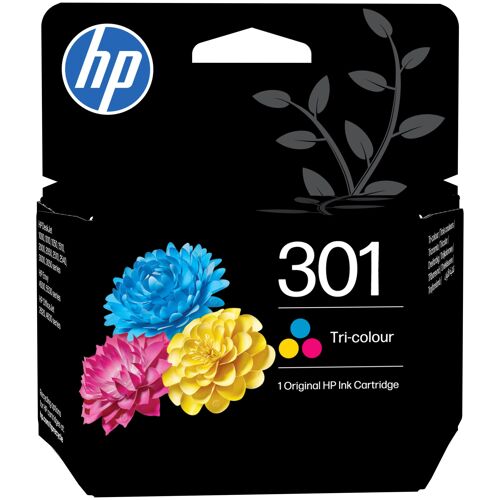HP 301 (CH562EE) Cartouche d'encre 3 couleurs (cyan, magenta, jaune) Deskjet authentique