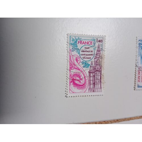 Timbre France 1,40 Yvert N° 1948 Oblitéré Tour Abbatiale De Saint-Amand-Les-Eaux De 1977 S