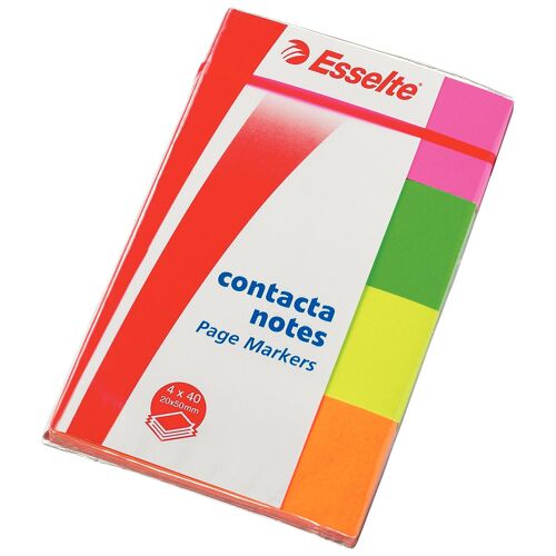 Esselte 83019 Étiquette Auto-Collante Rectangle Amovible Vert, Orange, Rose, Jaune 160 Pièces