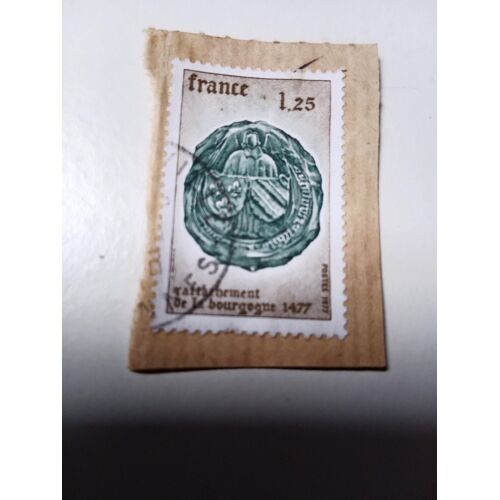 Timbre France 1,25 Yvert N° 1944 Oblitéré Centenaire Du Rattachement Bourgogne De 1977