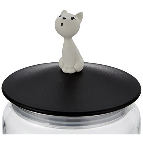 Alessi Ammi22 B Miojar Pot Aliments Chats En Verre Avec Couvercle En Resine Thermoplastique, Noir
