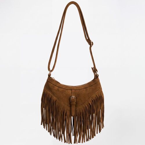 Sac porte epaule a frange noir tos-p26074 Femme TORRENTE