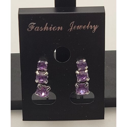 Lot De 3 Paires De Boucles D'Oreilles Clous Parme 💜?
