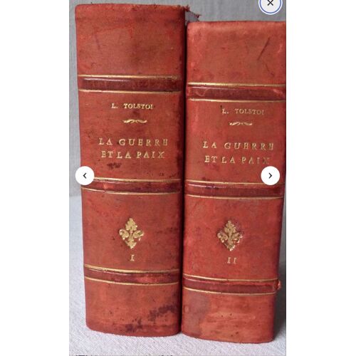 Guerre Et Paix De Tolstoï, Reliures Dorées/Cuir Rouge, Édition 1947