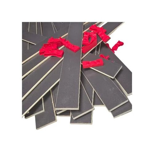 Lot de 30 Lattes et Embouts pour Sommier et Lit - 780x68x8 Mm - Bois Hêtre Durable - 7 Plis - Remplacement - Rechange - Renfort
