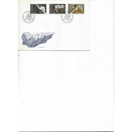Enveloppe Premier Jour 3 Timbres Oblitérés Minéraux Yt 1034 À 1036 Liechtenstein 1994