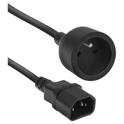 ACT - Câble d'alimentation - IEC 60320 C14 pour Type E - CA 250 V - 10 A - 20 cm - noir