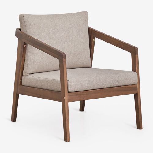 Fauteuil en bois d'acacia Kaela Brun Acacia foncé