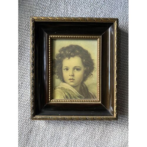 Tableau Portrait Enfant Petit Saint Jean Vintage