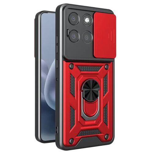 Coque pour Motorola Moto G67 / G77 / G87 5G - housse etui rigide anti choc + verre trempe - ROUGE