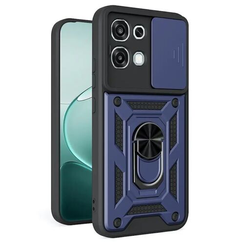 Coque pour Oppo A6 Pro 4G / 5G - housse etui rigide anti choc + verre trempe - BLEU FONCE