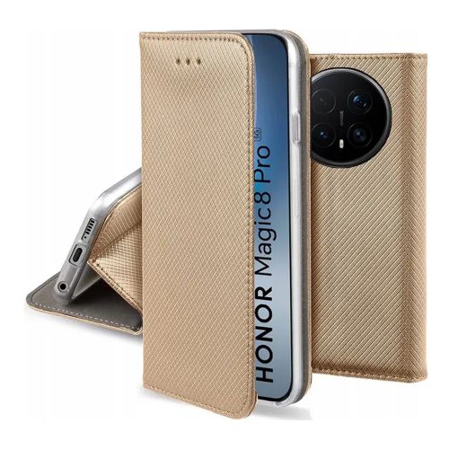 Housse pour Honor Magic 8 Pro 5G - etui coque pochette portefeuille + film ecran - OR MAGNET