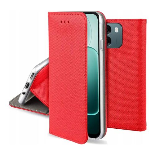 Housse pour Oppo A6 5G / A6x 4G / A6x 5G - etui coque pochette portefeuille + film ecran - ROUGE MAGNET