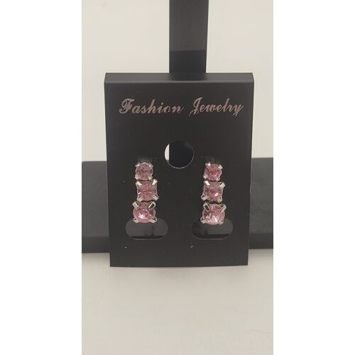 Lot De 3 Paires De Boucles D'Oreilles Clous Rose 🩷