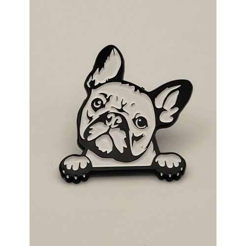🐾 Pin’S Bouledogue Français – Craquez Pour Cette Petite Bouille Irrésistible 🖤🤍