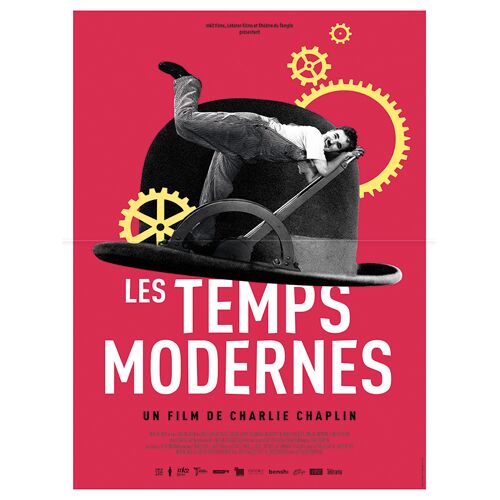 Les Temps Moderne (Modern Times) - Affiche De Cinéma Pliée - Format 40x60 Cm - De Et Avec Charles Chaplin, Paulette Goddard, Henry Bergman - Ressortie