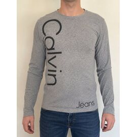 T-Shirt Manches Longues Calvin Klein Jeans Gris ¿ Taille S