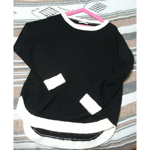 Pull Femme Noir Blanc - Bon Etat - Blanche Porte