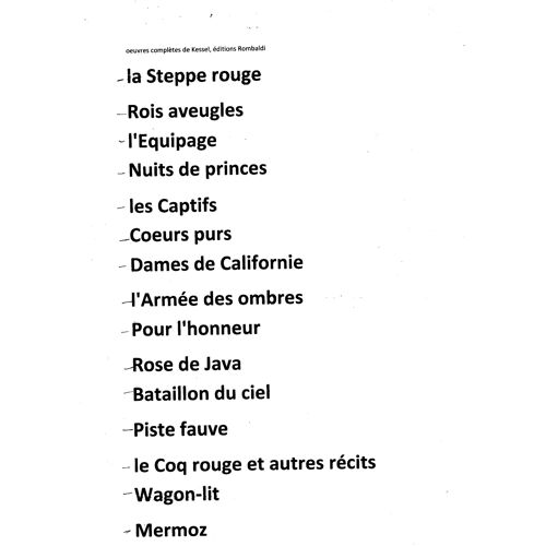 Kessel, Oeuvres Éditées Par Rombaldi, Lot