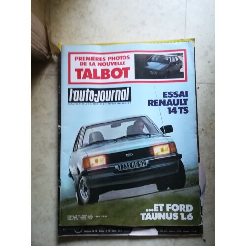 Auto Journal 2 De 1980 Salon Bruxelles,Austin Allegro 3,Ford Fiesta Gl,Datsun Silvia,Ford Taunus 1.6 Gl,Renault 14 Ts,Alfa 1600 Veloce Spider,Pontiac Transam,Adria 450f Randonnee