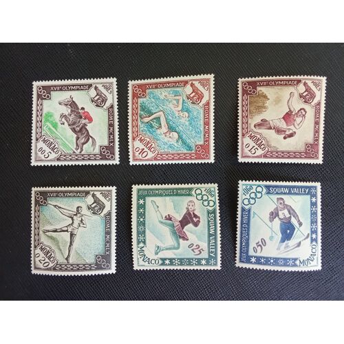 Timbre Monaco Y T 532 A 537 Séries : Jeux Olympiques De Rome Et De Squaw Valley 1960 (030810 )