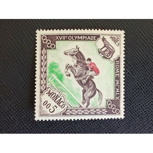 Timbre Monaco Y T 532 Jeux Olympiques De Rome Et De Squaw Valley, Saut D'Obstacles 1960 (030810 )