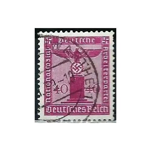 Allemagne, 3ème Reich 1938, Beau Timbre De Service Yvert 115, Aigle Stylisé Et Croix Gammée, 40pf. Lilas Rose, Filigrane Croix Gammées, Oblitéré Cachets Ronds, Tbe, Cote 10 Euros.
