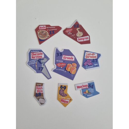 Lot de 8 Départ'Aimants Magnets Legaulois Départements France Neuf Sans Doubles